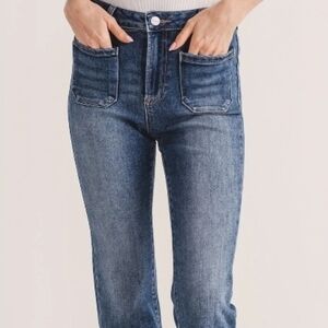 Risen Camille High Rise Patch Pocket Jeans Size 26